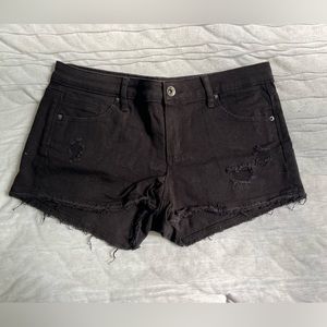 TRACTRBLU BLACK DENIM SHORTS